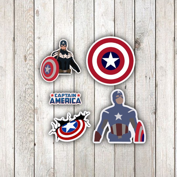 Captain America Sticker Pack | Waterproof Sticker | For Laptop, Water bottle,  Notebooks and More! Bridesmaids Gifts