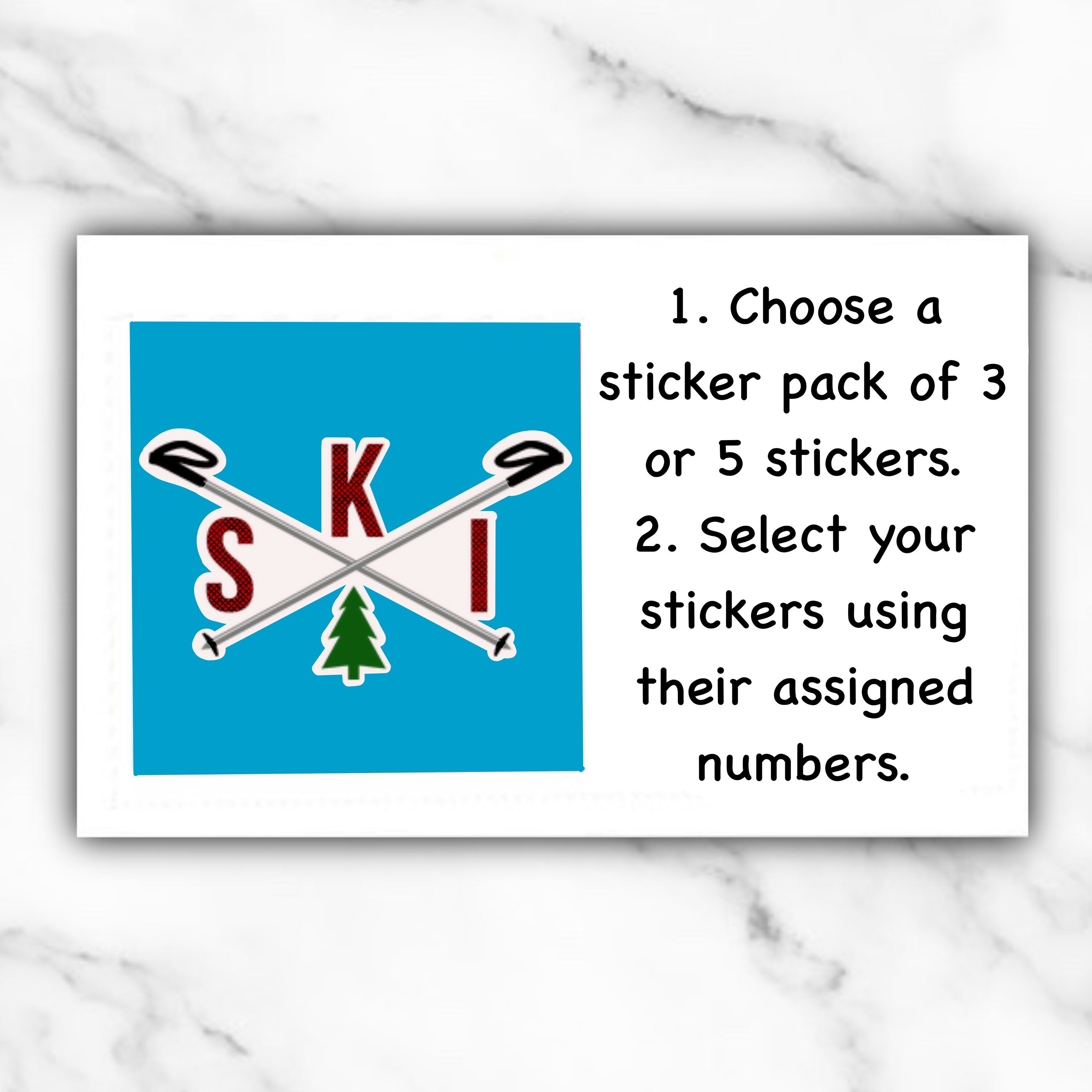 Skiing Sticker Pack Waterproof Sticker For Laptop Water Etsy