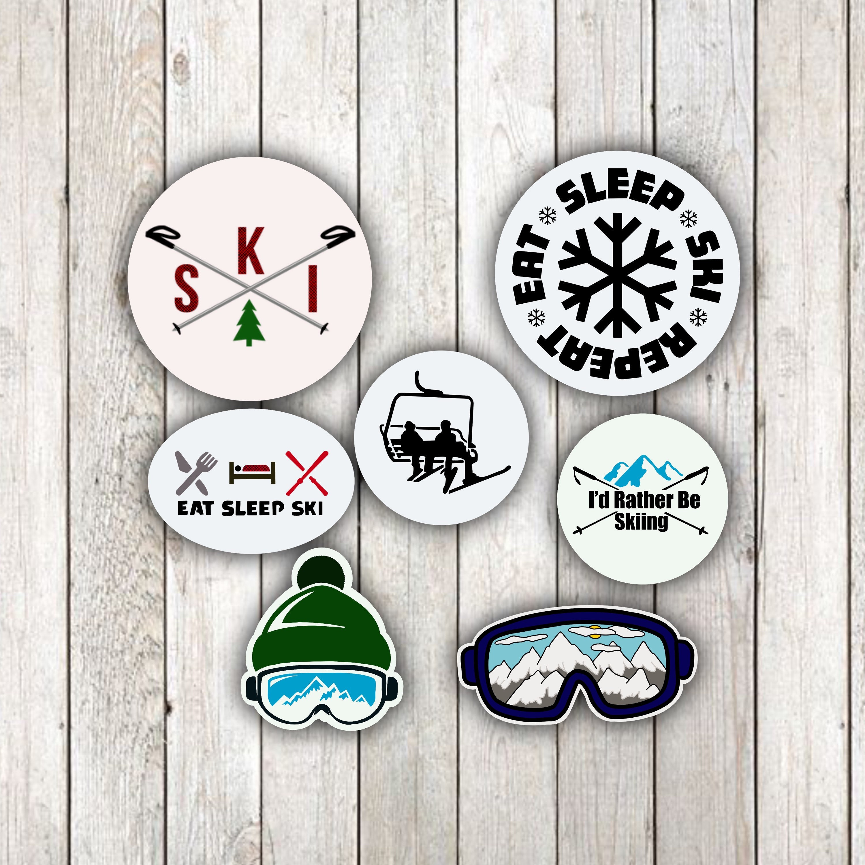Skiing Sticker Pack Waterproof Sticker For Laptop Water Etsy