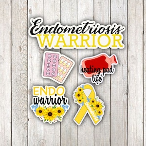 Endometriosis Sticker Pack | Waterproof Stickers | For Laptop, Water bottle, Notebooks and More! Bridesmaids Gifts