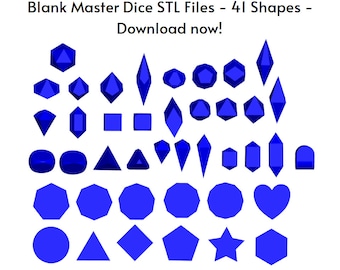 Blank Dice Files - STL Download - 41 Dice Shapes