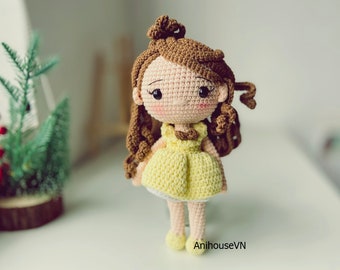 Amigurumi doll, Bella, Snow White,kids gift, birthday gift,Christmas gift, Stuffed doll