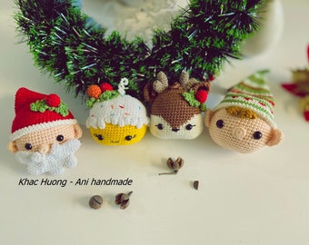 SET 4 Adornos de árbol de Navidad, tamaño pequeño