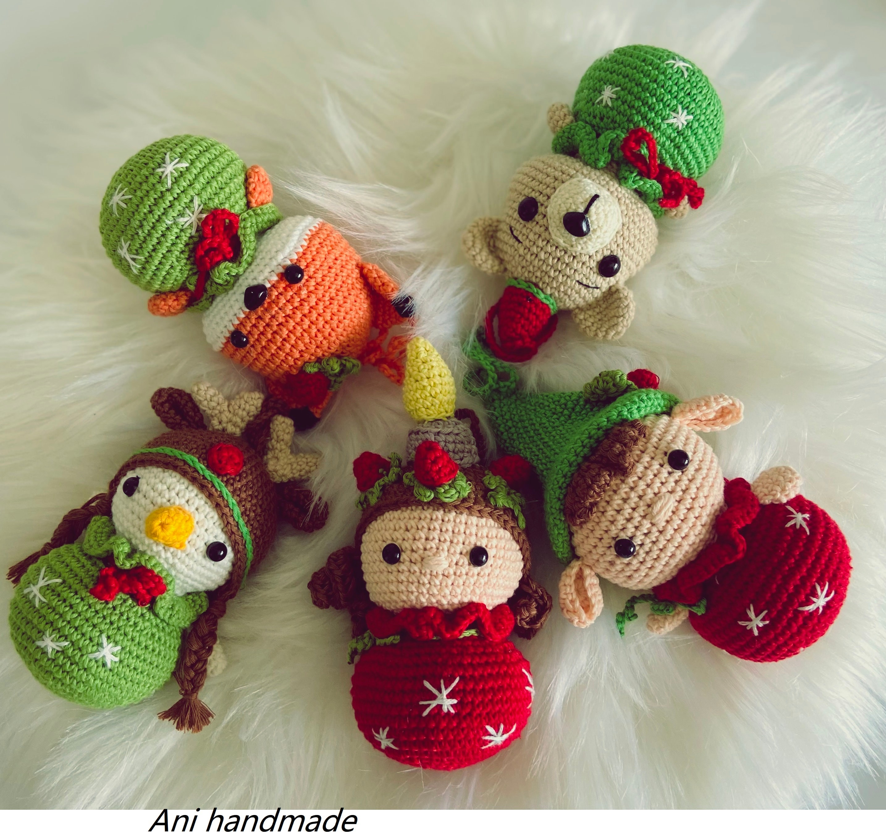 SET 5 Christmas Tree Ornaments Small Size - Etsy