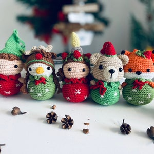 SET 5 Christmas Tree ornaments, small size
