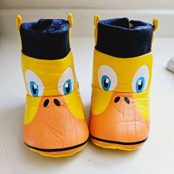 Baby Girl Size 1 Yellow Duck Face Boots and Size 1 White Faded Glory Mary Jane s Infant Baby Shoes Etsy