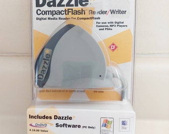 Dazzle CompactFlash Reader/Writer Digital Reader Software for CompactFlash. Includes Dazzle Software. PC only. Windows XP. New old stock. Ma