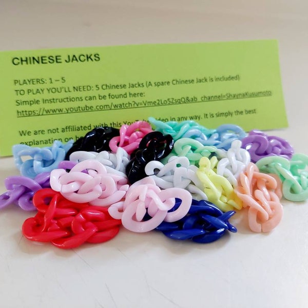 Chinese Jacks! The Classic 1970s and 80s Jack Tossing Game. Bring back those nostalgic game memories from childhood! Five Chinese Jacks are