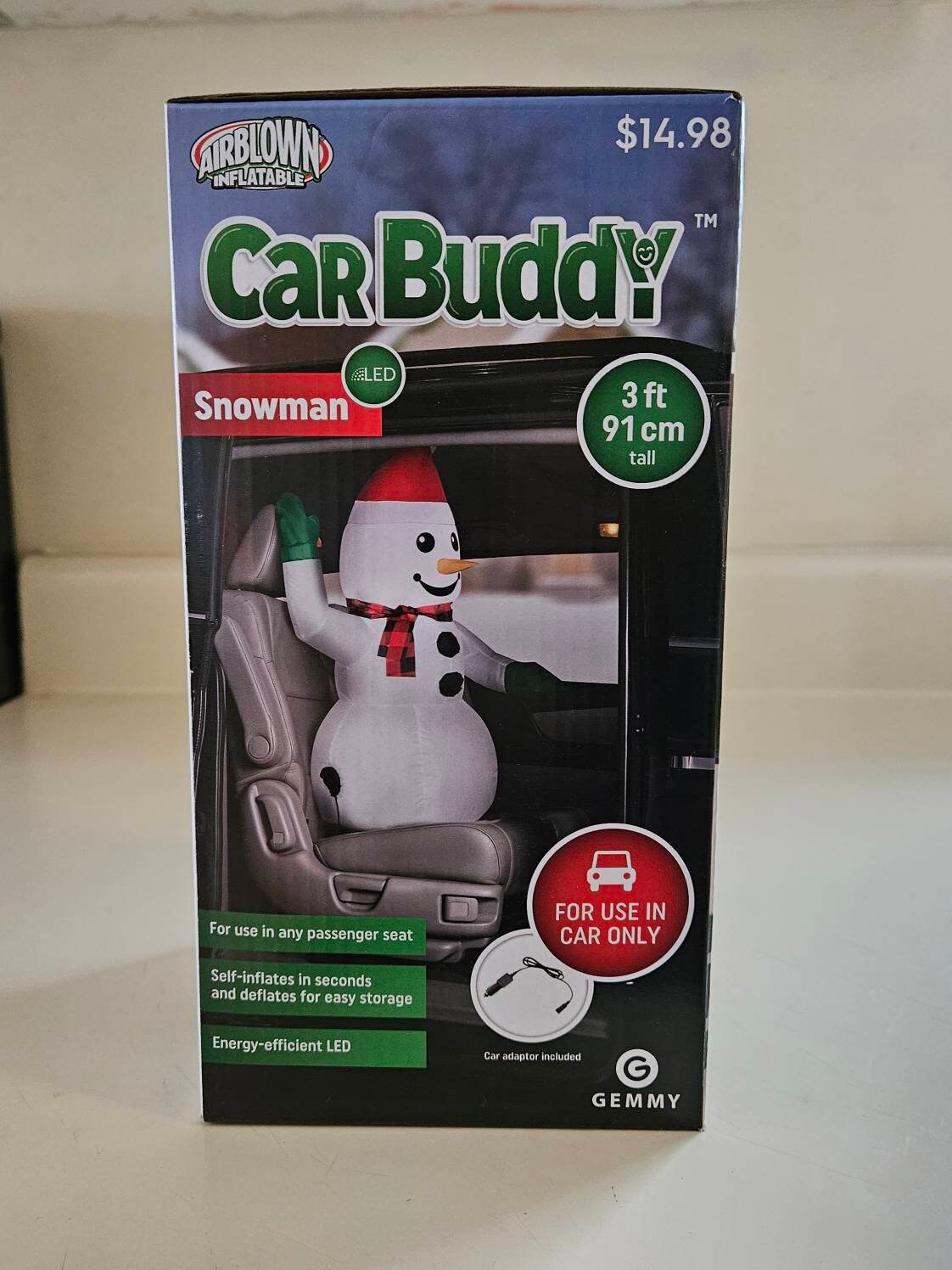  Gemmy Car Buddy Inflatable Snowman Airblown Inflatable