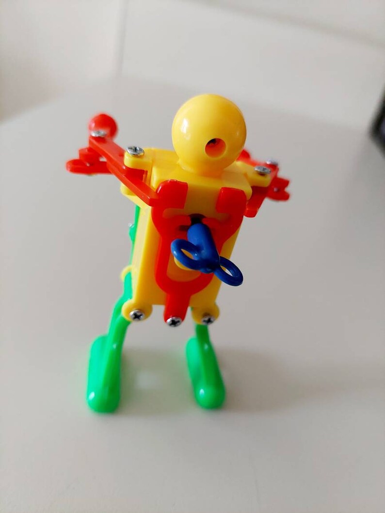 3.5 Fun Windup Dancing Robot Toy Red Green and Yellow. Etsy