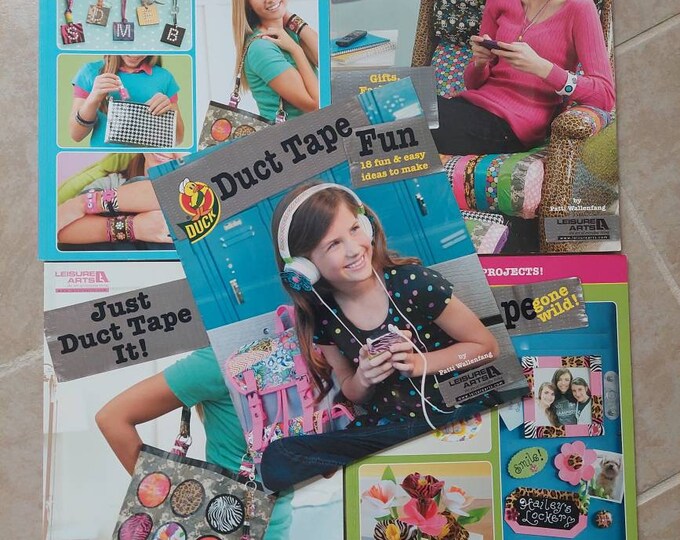 Lot of 5 Duct Tape Craft Pattern Design Paperback Books Diy Arts and