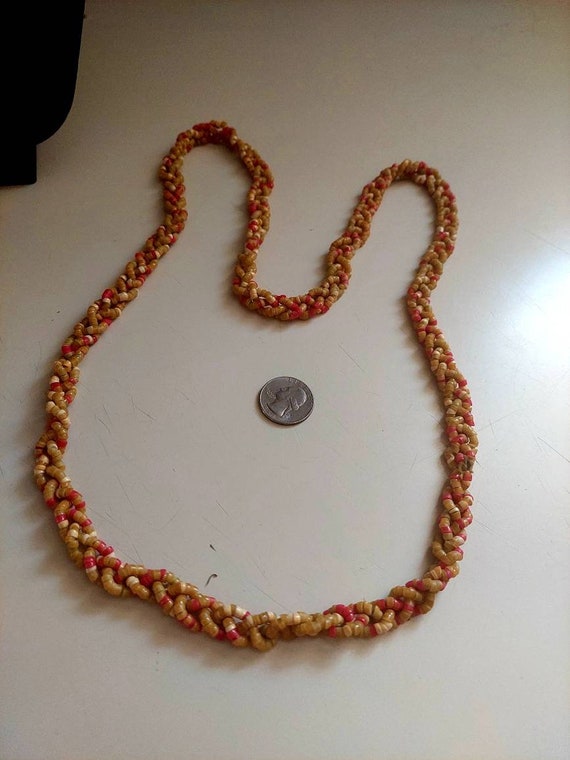 38" Braided Vintage Beaded Plastic Necklace Fashi… - image 7