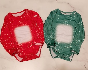 Bodys de bebé de manga larga con efecto desteñido, prendas para sublimación, body 100% poliéster con tacto de algodón, bodys al por mayor, body desteñido