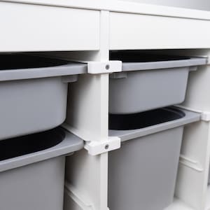 IKEA Trofast lådstopp (4-pack) - 3D-printad bakre stötfångare och förvaringshack - Förhindra att soptunnor faller igenom baksidan