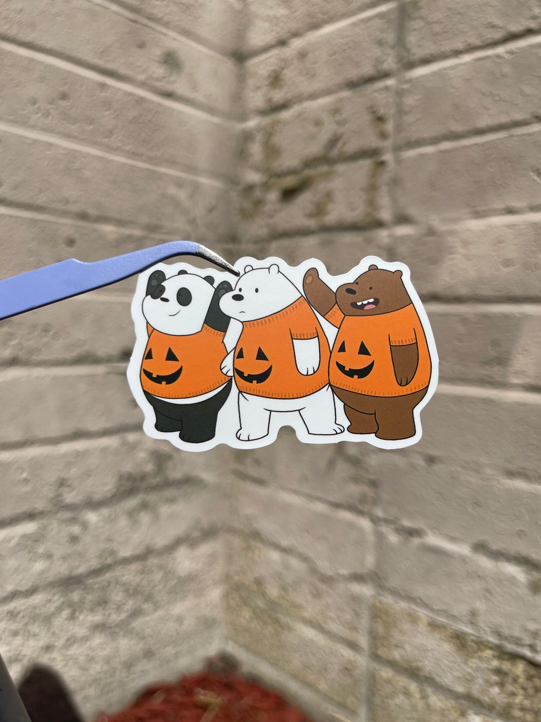 We Bare Bears Halloween Die Cut Sticker Vinyl Etsy