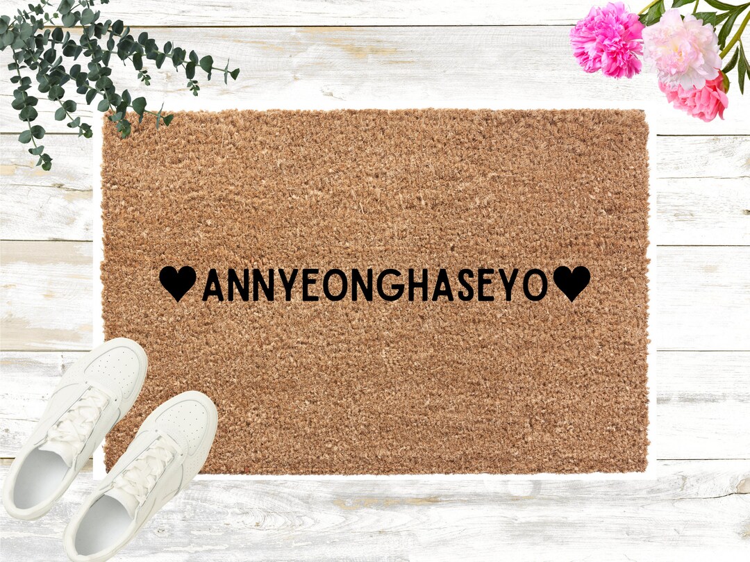 Hello Annyeonghaseyo Door Mat Korean Rug Korean Home Decor Etsy