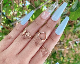 Baby Blue Nails Etsy