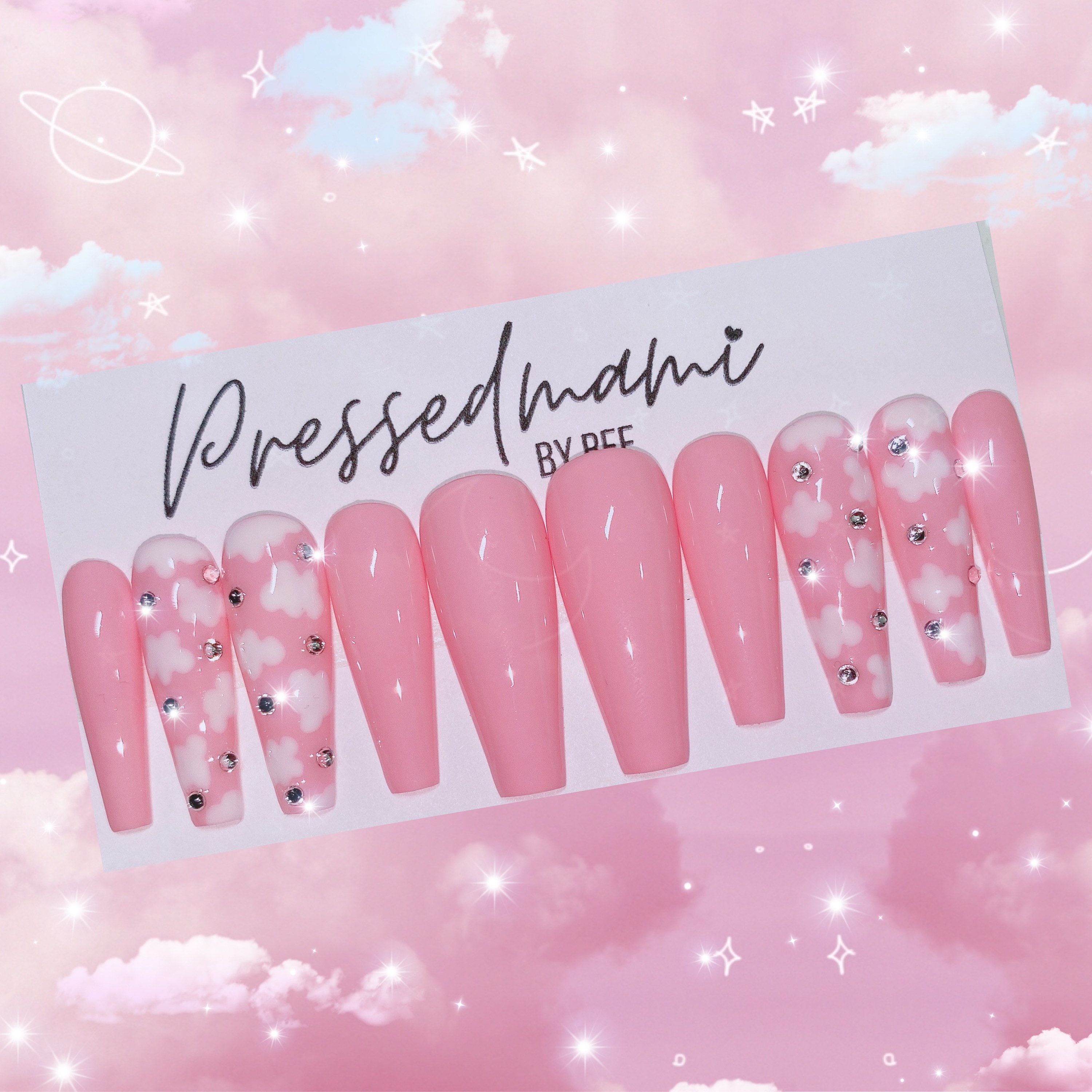 Pink Cloud Press On Nails!
