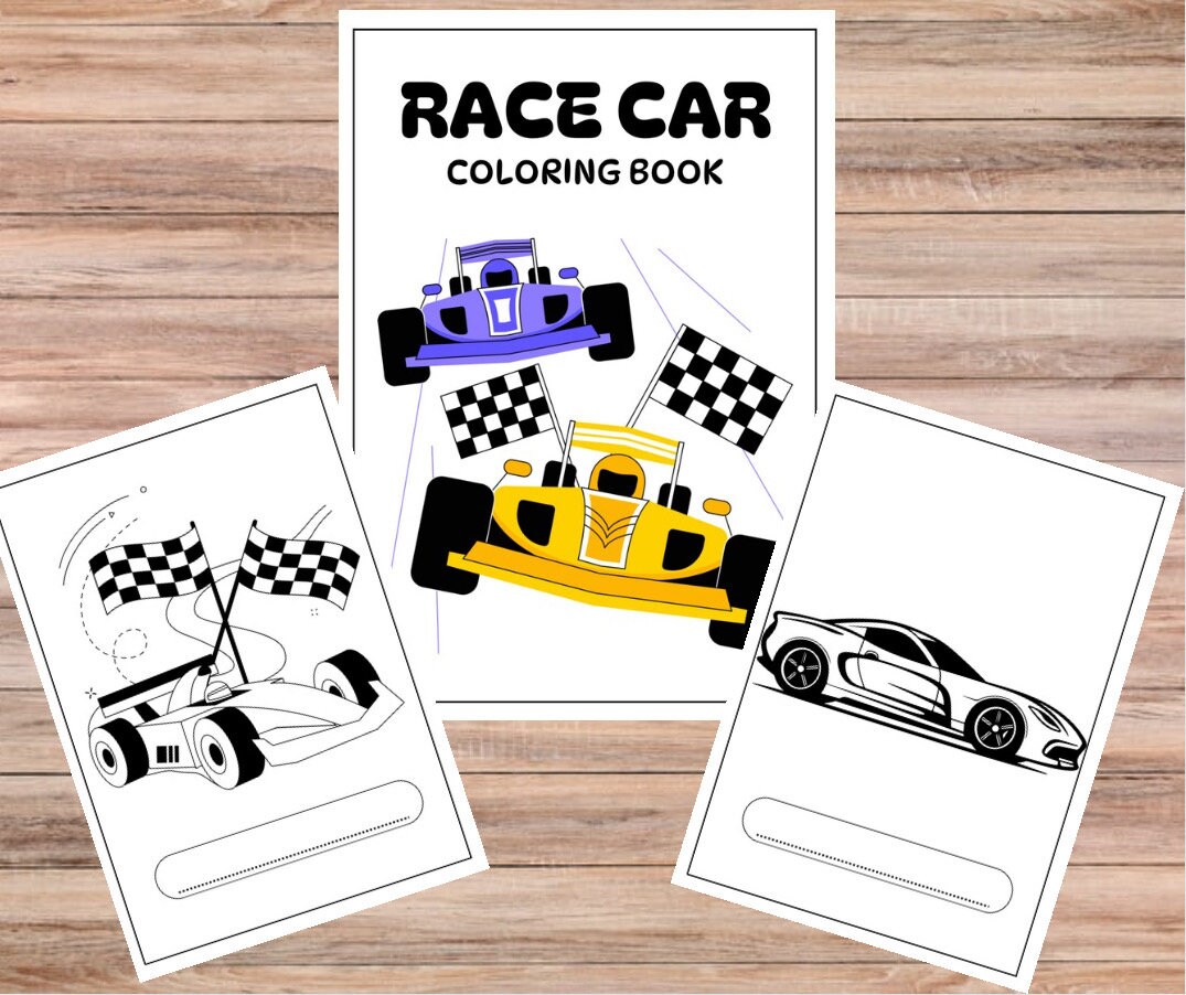 Printable Race Car Coloring Pages - Etsy