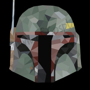 Boba Fett Mandalorian geometric poly svg png