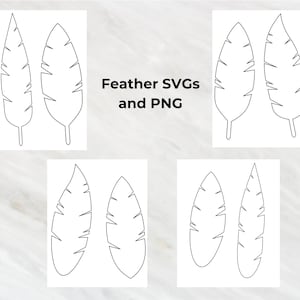 Feathers template svg png for cricut, silhouette, brother | Customizable | Instant download
