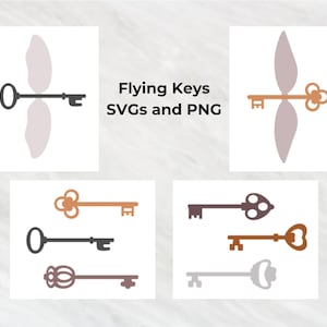 Flying keys, hanging keys, winged keys, wizard keys, svg png | Cricut, Silhouette or print and cut | Digital instant download