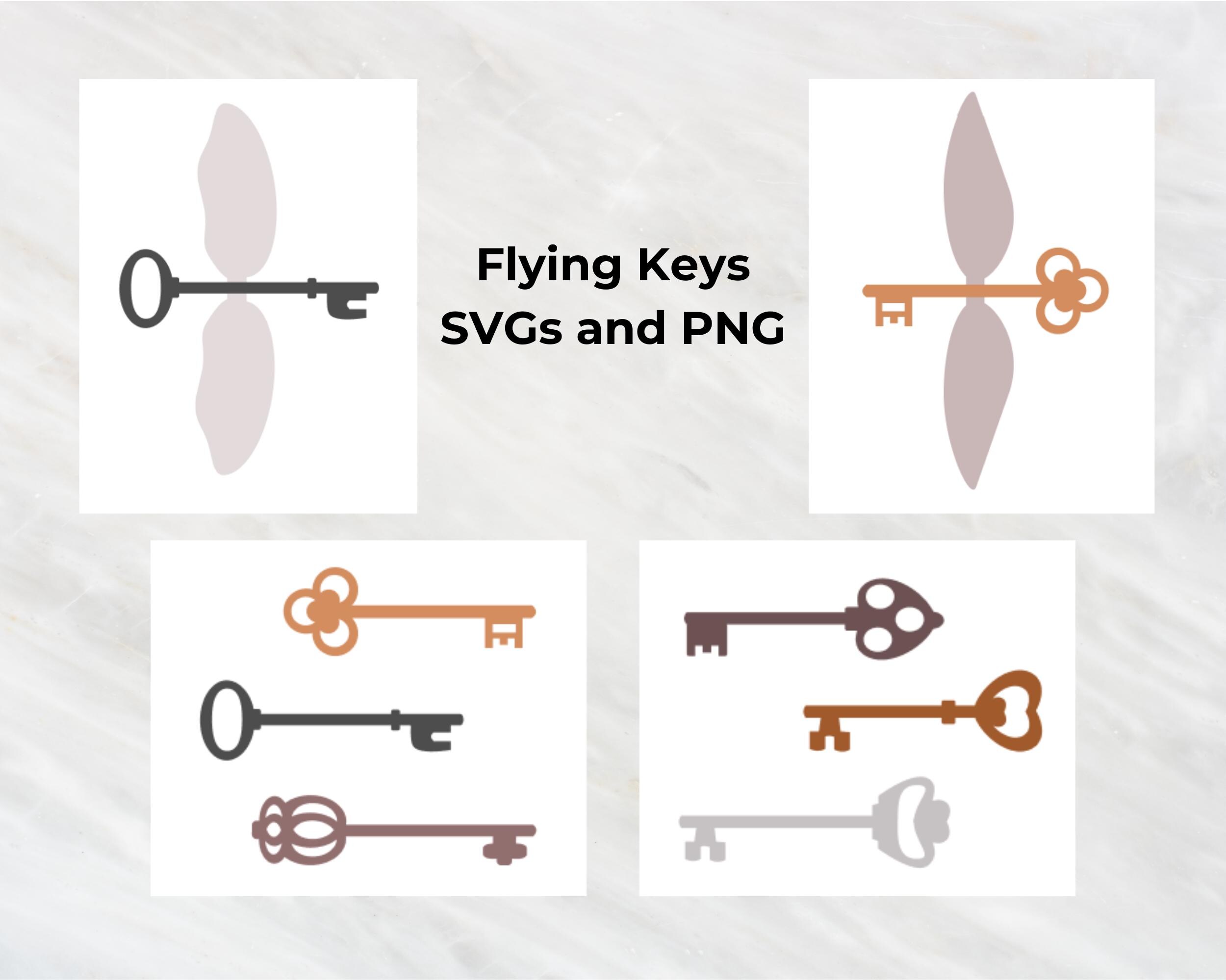 Wizard Key Sign Flying Keys, Hanging Keys, Winged Keys, Wizard Keys, Svg Png | Cricut ...