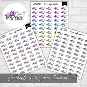Don&#39;t Forget Icon Planner Sticker, Reminder Stickers, Icon Stickers, Bow Stickers, Bullet Journal Stickers, Planner Diary & Calendar Sticker