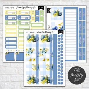 Erin Condren Monthly Planner Sticker Kit Monday Start Erin Condren Stickers EC Hourly EC Vertical Undated Monthly Planner Kit Floral Sticker