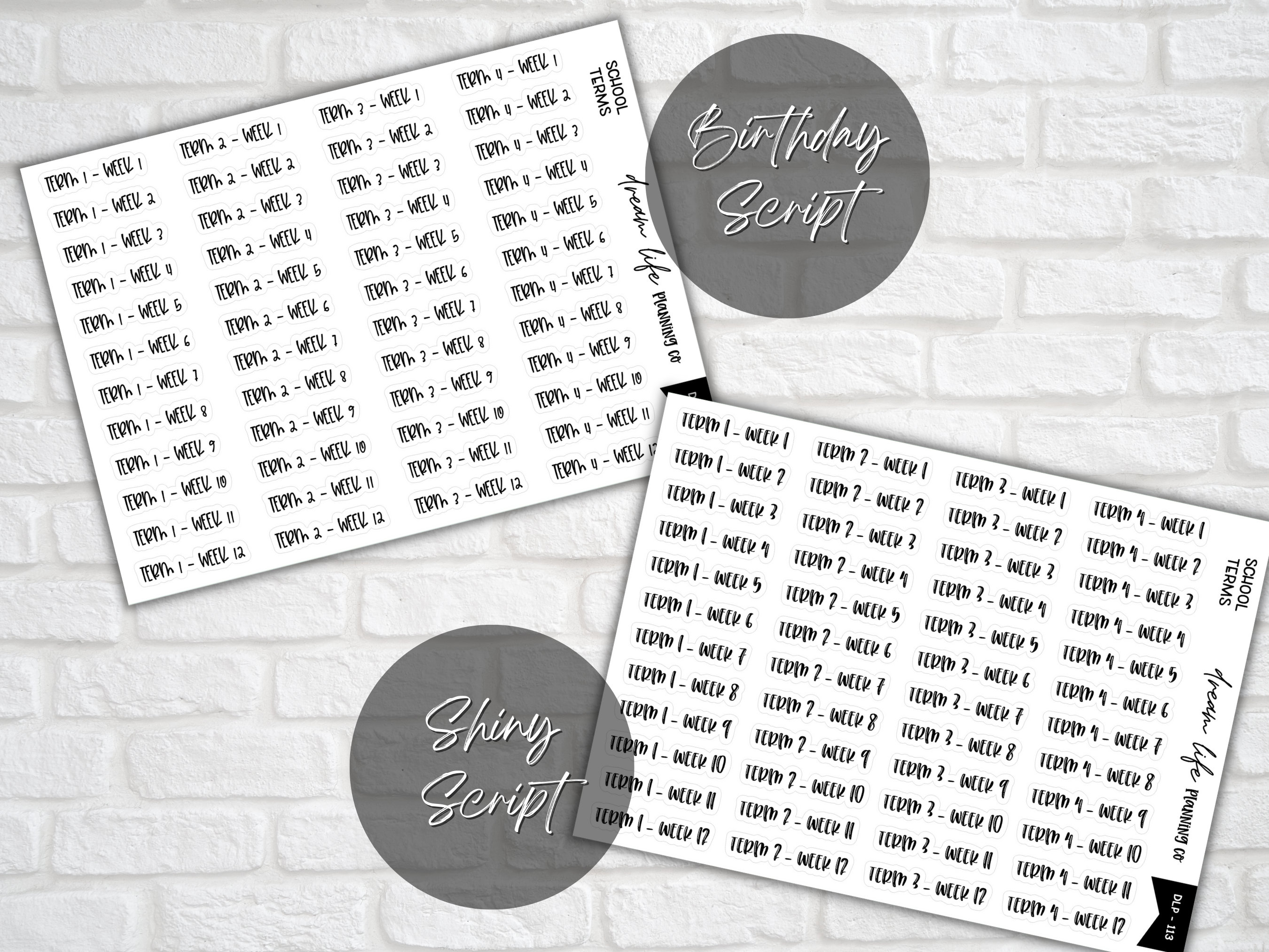 Clear Foiled School Term Stickers, Back to School Stickers, Bullet ...