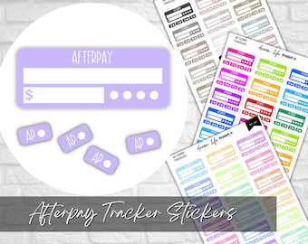 Afterpay Tracking Stickers, Budgeting Calendar Stickers, Bullet Journal, Planner, Diary, Calendar Stickers, Planner Sticker Sheet