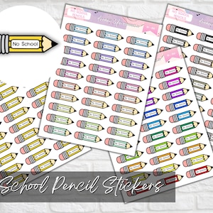 Stickers crayon pas d'école, autocollants pour agenda, agenda étudiant ou enseignant, feuille d'autocollants pour agenda scolaire, autocollants scolaires