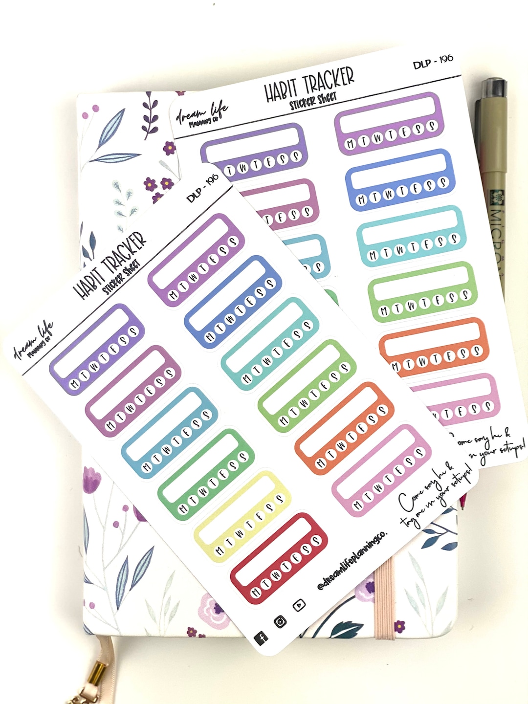 Habit Tracker Boxes | Bullet Journal Stickers | Planner Stickers ...