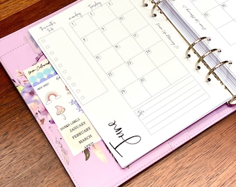 2026 A5 MO2P Month On Two Page Planner Refill for A5 Planner Refill A5 Planner Inserts