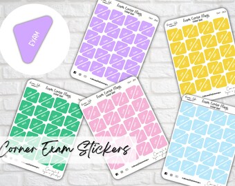 Corner Exam Stickers, Exam Stickers for Diary, School Planner Stickers, University Stickers, School Planning Stickers, Student Stickers,