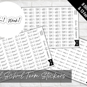 Stickers décalcomanies mats pour la rentrée scolaire, autocollants de retour à l'école, Bullet Journal, agenda, autocollants agenda, autocollant étudiant ou enseignant
