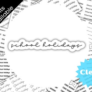 Stickers muraux transparents vacances scolaires, autocollants pour Bullet Journaling, autocollants pour agenda, jolies feuilles d'autocollants pour agenda, autocollants script