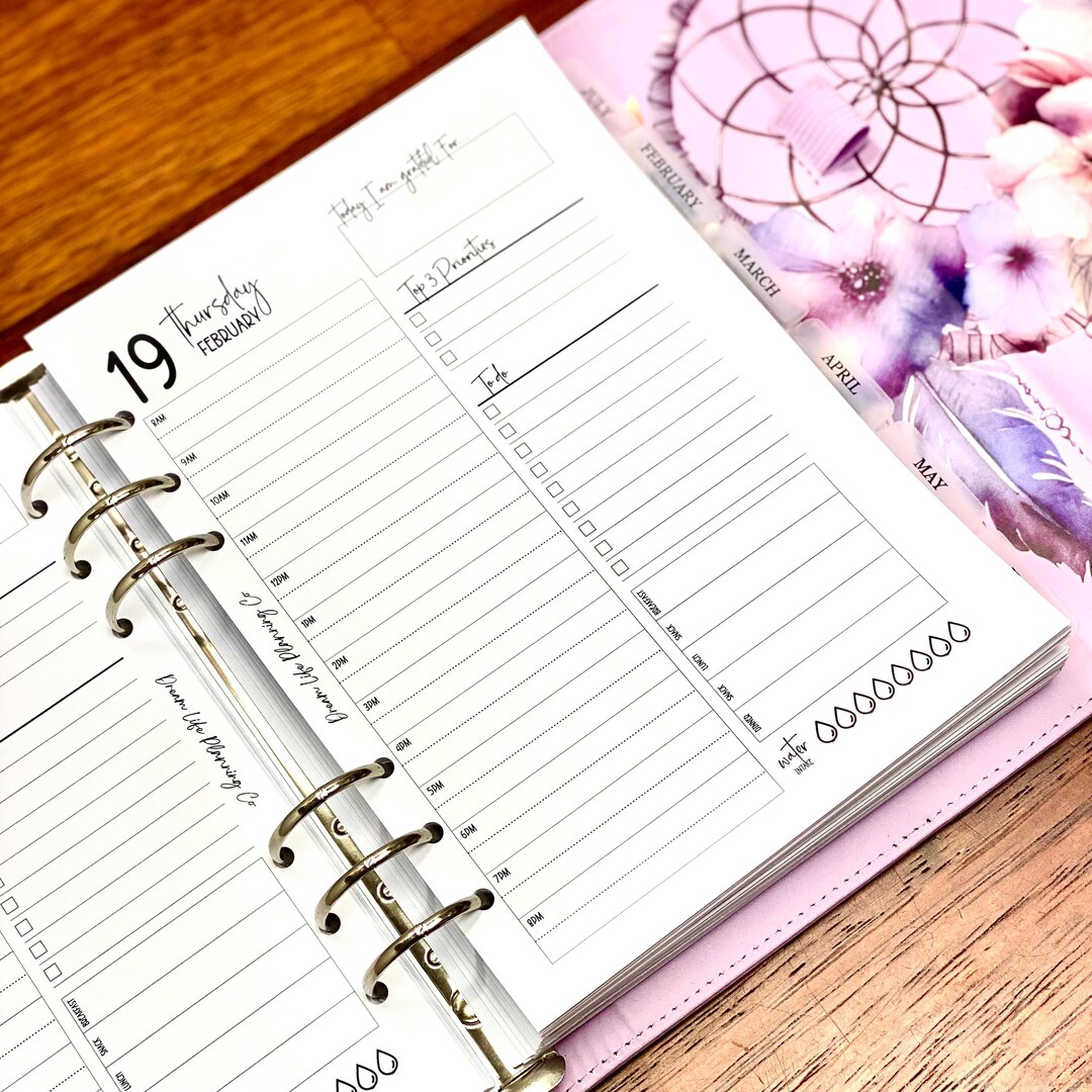 2026 - A5 Daily Planner Insert With Hourly Schedule - Etsy UK