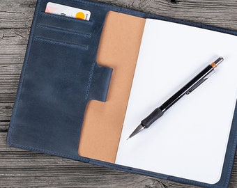 Personalized Leather Journal A5, Custom Notebook with Logo, Refillable Diary, Gift for Him, Corporate Gift.