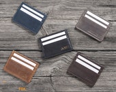 Credit Card Holder Wallet, Leather Card Holder, Slim Credit Card Wallet, Personalized Mens Wallet, Fathers Day Gift, Minimalist wallet.