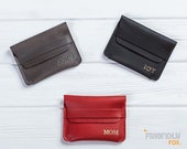 Small womens wallet - personalized leather credit card holder wallet - minimalist wallet - business card holder - front pocket wallet.