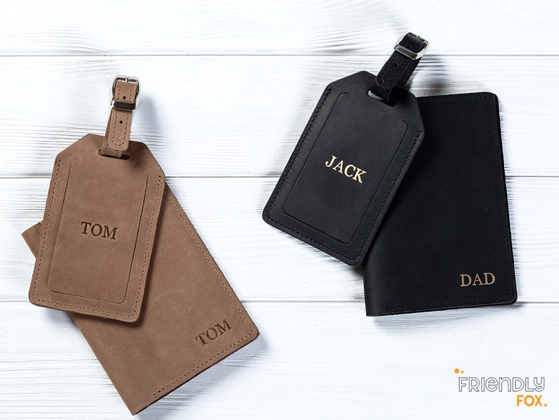 Leather Passport Cover Custom Passport Holder and Luggage Tag Etsy