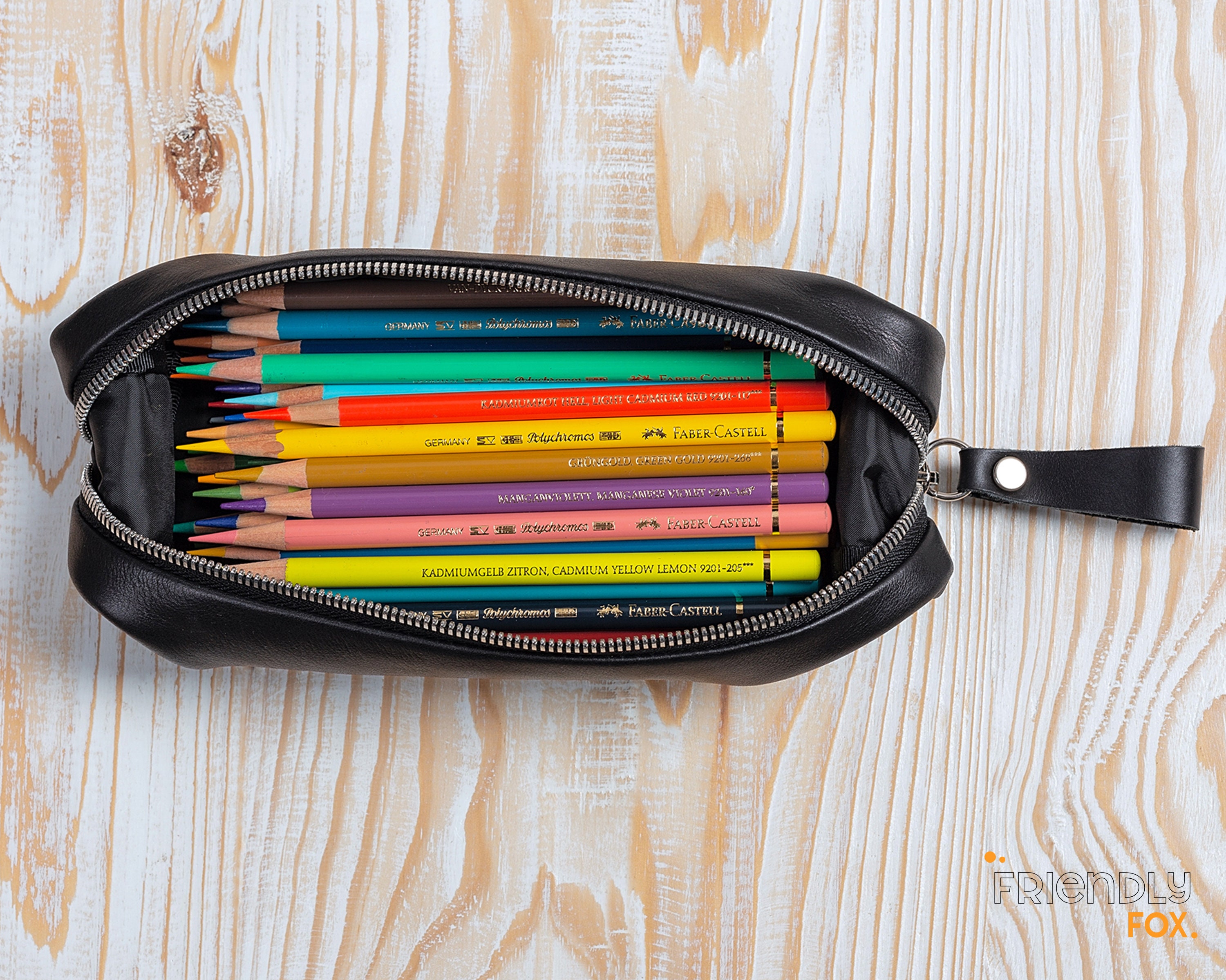 Pencil Case For School Luxury Retro Genuine Leather Big Etsy