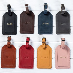 Leather Luggage Tags, Personalized Luggage Tags, Custom Tags with Initials, Corporate Gift with Logo, Leather Bag Tags.