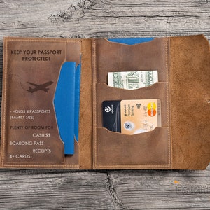 Personalized Travel Wallet, Leather Passport Holder, Personalized Passport Wallet, Family Travel Wallet, Passport Case, Document Holder.