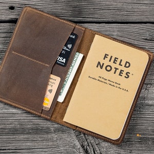 Personilized Leather Field Notes Cover, Moleskine Cover, Field Notes Wallet for Men and Women, Gift for writers.