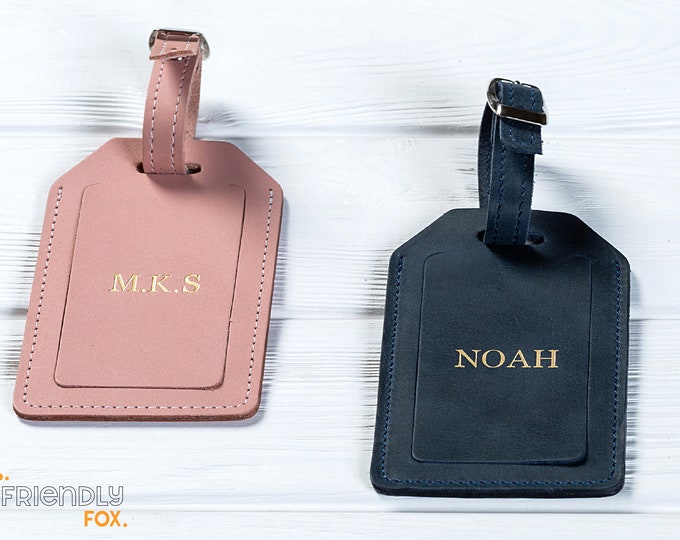 Personalized Leather Luggage Tags - Luggage Tag with Custom Logo - Travel Accessories - Corporate Gift with Logo.