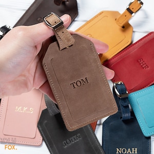 Personalized Leather Luggage Tag – Mae Designs