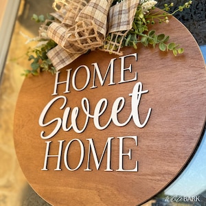 Home Sweet Home Door Hanger | Door Sign | Door Round | Home Decor | Porch Decor | Welcome Sign | Front Door Wreath | 3D Sign | Housewarming