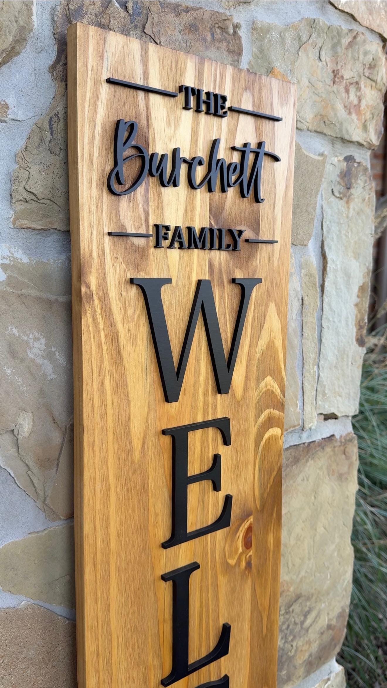 Personalized Family Name Porch Sign: 3D Last Name Welcome Decor - Etsy
